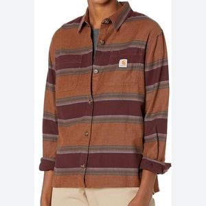 Carhartt Women's Rugged Flex Loose Fit Midweight Flannel Long-Sleeve Plaid Shirt